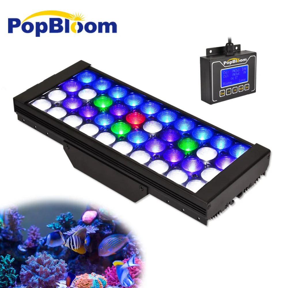 

PopBloom-Smart LED Aquarium Lighting,Full Spectrum Saltwater Aquarium Lamp For LPS,SPS Marine Fish Tank Light,Reef Corals,60cm