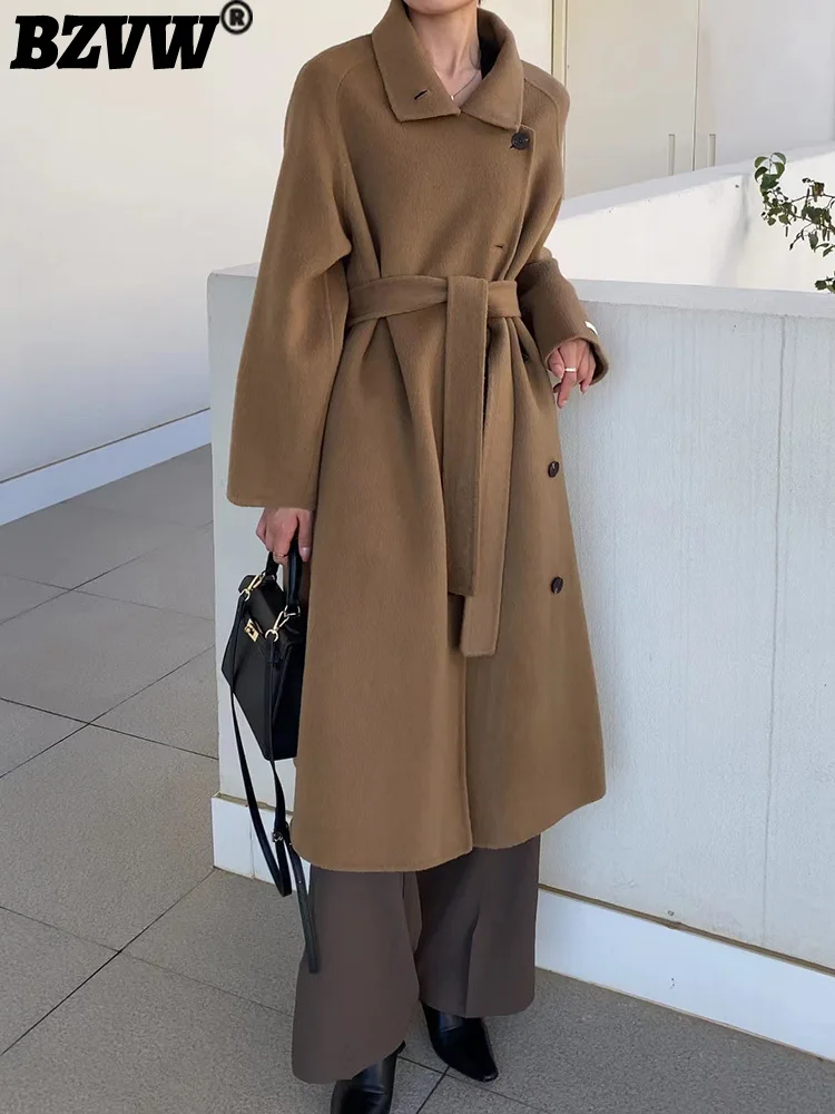 BZVW Lace-up Office Lady Stand Collar Woolen Overcoat Women's Autumn Winter Loose Long Fashion Wool Jacket Female 2023 25X2834
BZVW Lace-up Office Lady Stand Collar Woolen Overcoat Women's Autumn Winter Loose Long Fashion Wool Jacket Female 2023 25X2834