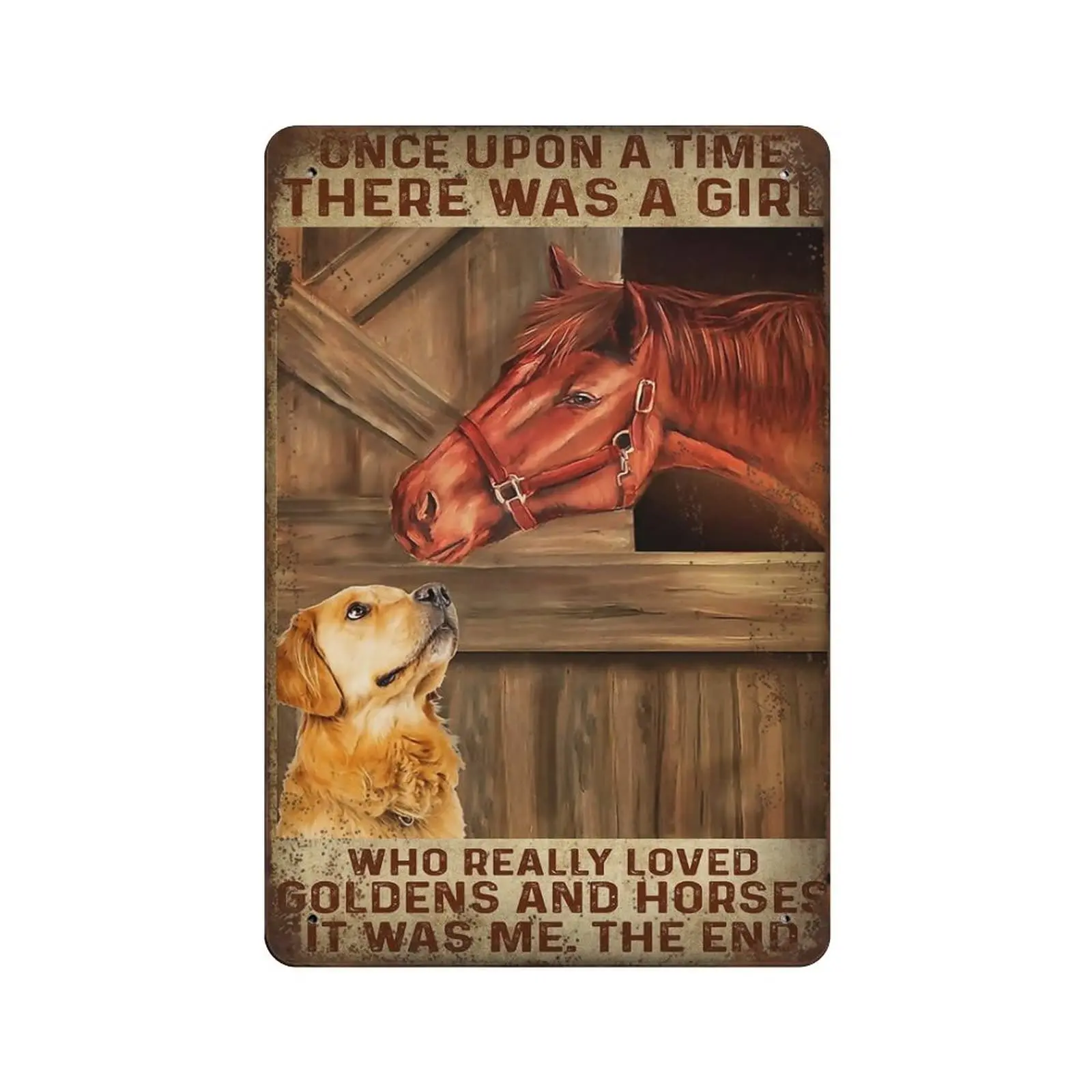 Durable Thick Collectable Metal Sign,There was A Girl Who Really Loved Goldens and Horses Tin Sign,Vintage Wall Decor,Novelty Si
Durable Thick Collectable Metal Sign,There was A Girl Who Really Loved Goldens and Horses Tin Sign,Vintage Wall Decor,Novelty Si