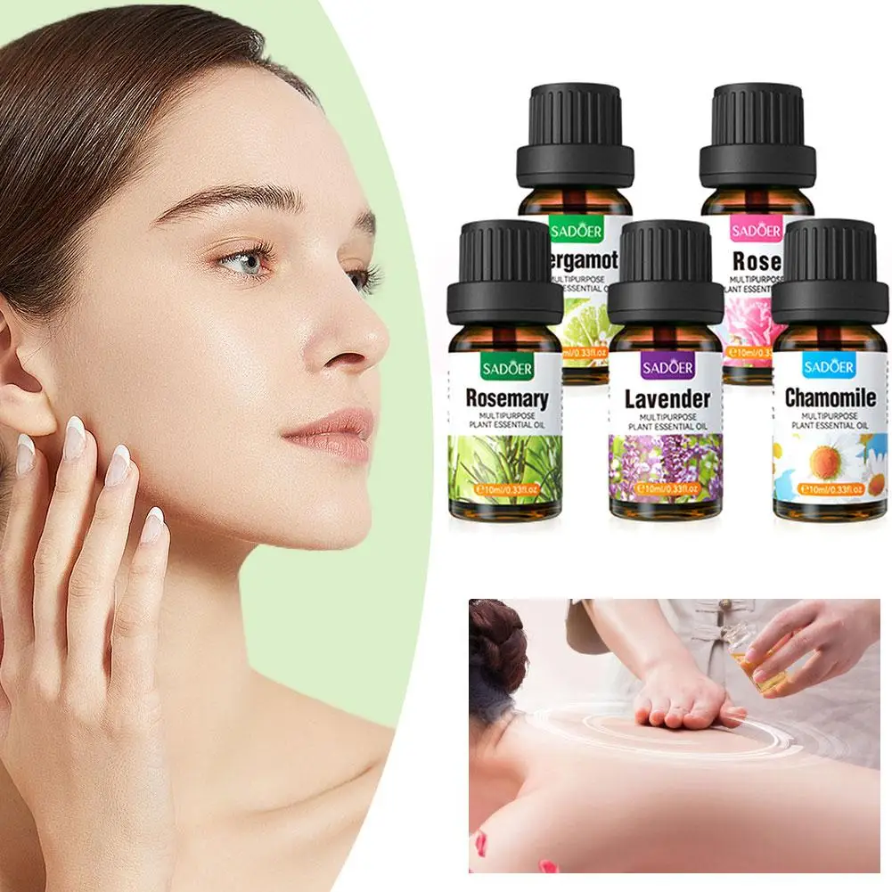 

Pure Essential Oils Natural Plant Aroma Massage Essential Oil Chamomile Lavender Oil Rose Essential Rosemary 10ml Bergamot H5G7