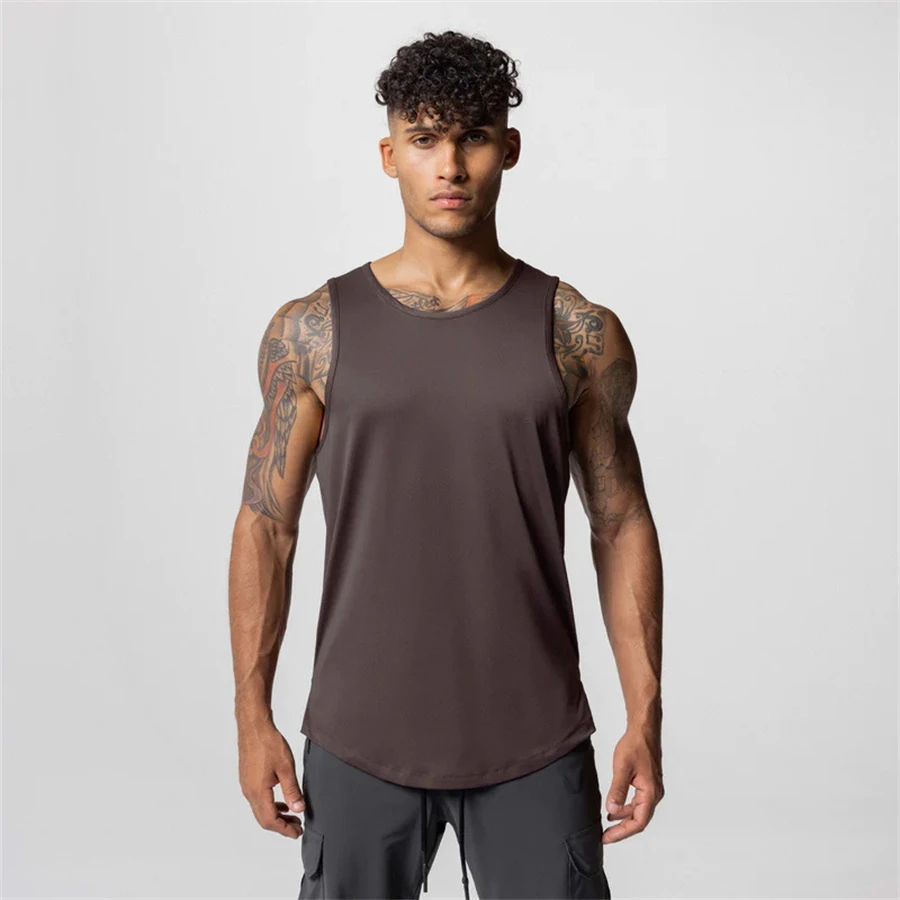 

Brand gym clothing cotton singlets canotte bodybuilding stringer tank top men fitness shirt muscle guys sleeveless vest Tanktop