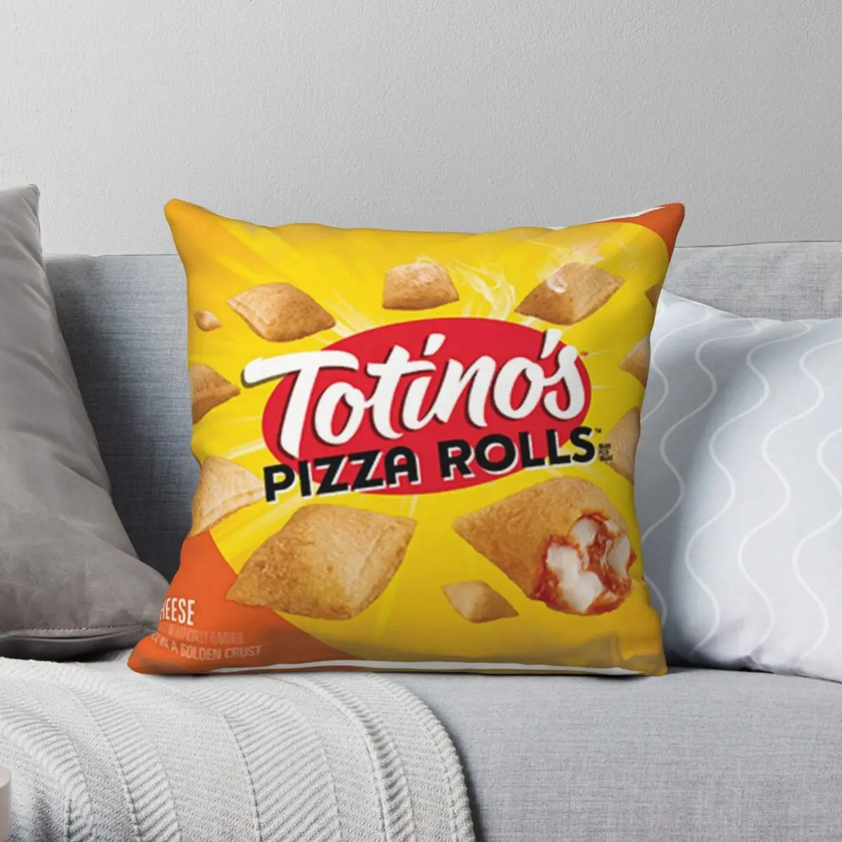 

Totino's Pizza Rolls Cheese Square Pillowcase Polyester Linen Velvet Pattern Zip Decor Pillow Case Car Cushion Case