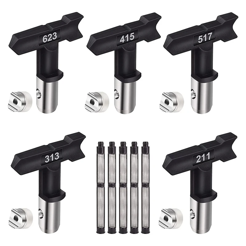 Spray Tips Reversible Tip Paint Spray Spraying Machine For Homes Garden Decks Fences (5Pcs-211,313,415,517,623)
Spray Tips Reversible Tip Paint Spray Spraying Machine For Homes Garden Decks Fences (5Pcs-211,313,415,517,623)