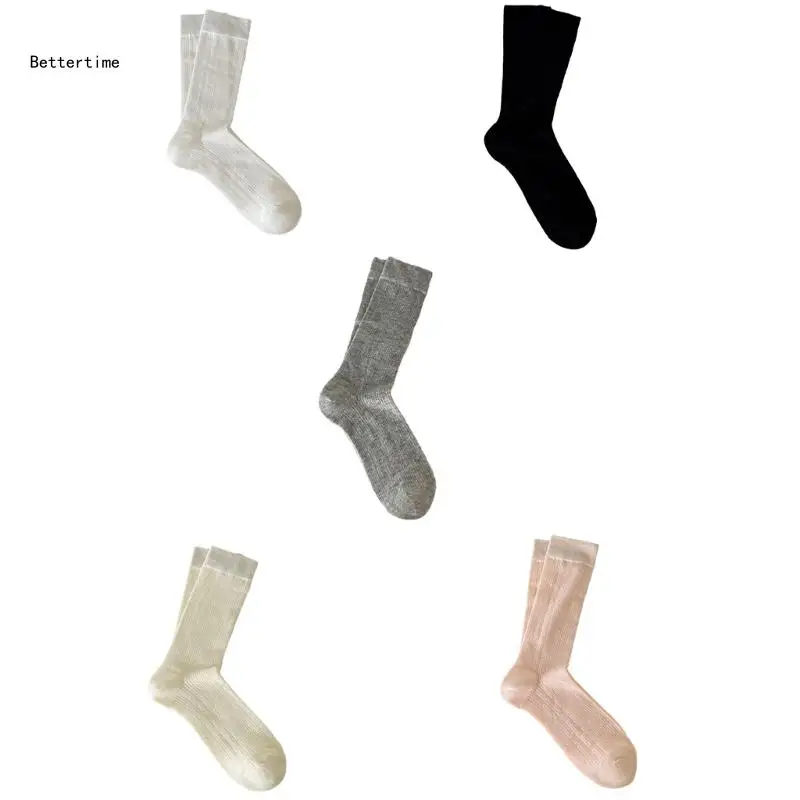 

B36D 1 Pair Women Girls Lolitas Socks Autumn Short Thin Socks Cotton Sweet Ruffle Princess Style Socks Middle Tube Socks