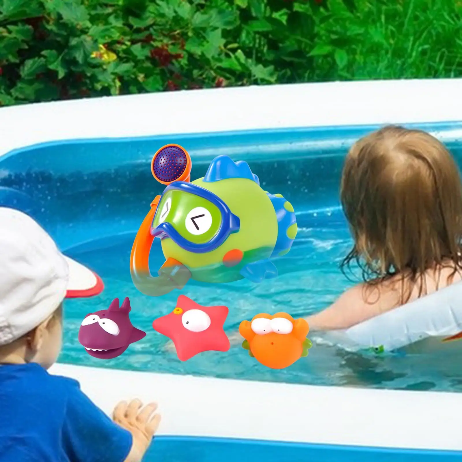 

4x Bathroom Water Playing Bath Toy Fish Fountain Bath Toy for Infants Kids