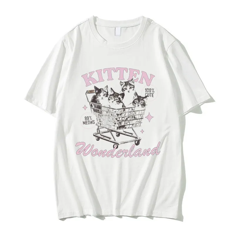 Kitten Wonderland 100% Cute 99% Meows Graphic Tshirt Men Women Kawaii Casual Funny Meme T-shirts Male Cotton Oversized T Shirts
Kitten Wonderland 100% Cute 99% Meows Graphic Tshirt Men Women Kawaii Casual Funny Meme T-shirts Male Cotton Oversized T Shirts