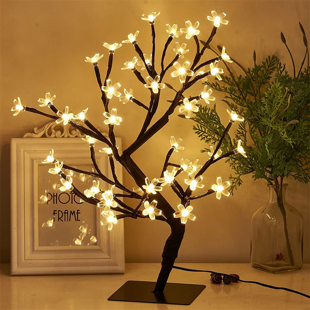 LED Cherry Blossom Tree Table Lamp Warm Light Decoration Bonsai Tree Fairy Night Light for Home Bedroom Festival Party Ornament
LED Cherry Blossom Tree Table Lamp Warm Light Decoration Bonsai Tree Fairy Night Light for Home Bedroom Festival Party Ornament