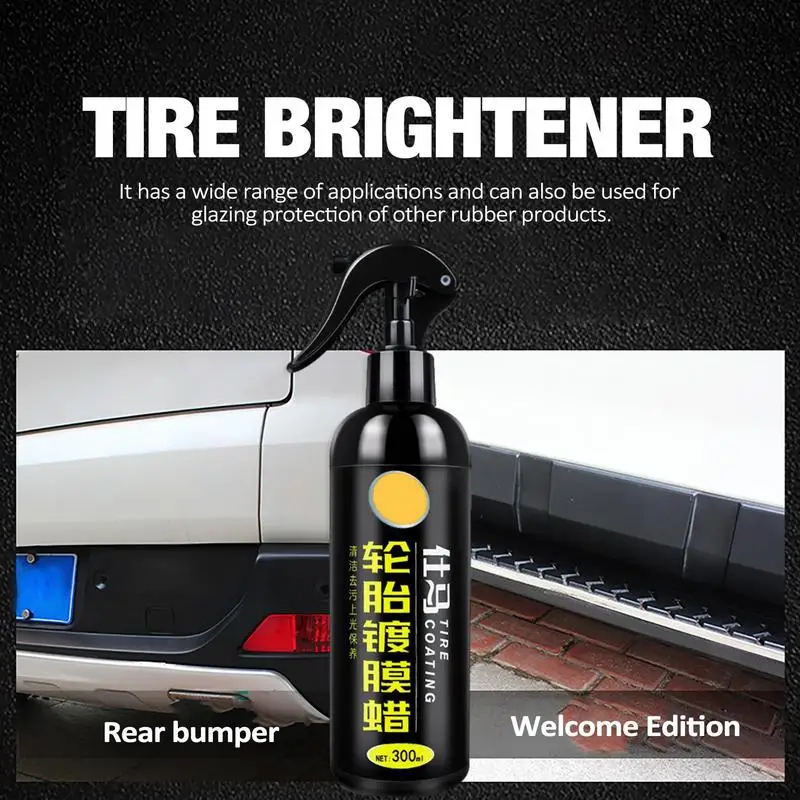

Car Tire Shine 300ml Polishing Wax Brightener Long-lasting Tire Coating Shine Spray Car Supplies for Motorcycles Trucks Sedans