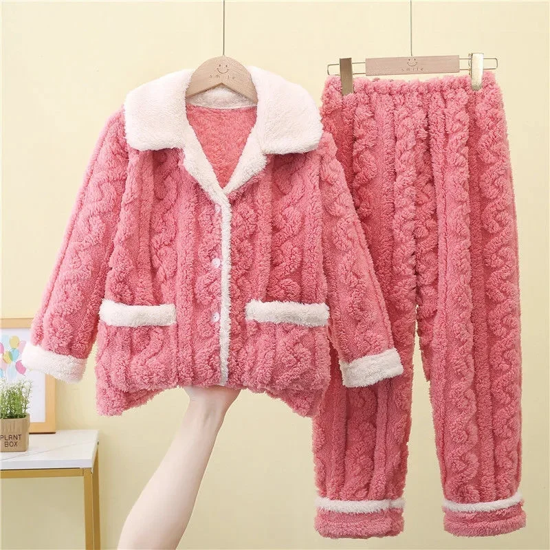 New Women's Pajamas Two Piece Set Autumn Winter Flannel Coral Fleece Thick Loose Loungewear for Female Pijamas Women's Clothing
New Women's Pajamas Two Piece Set Autumn Winter Flannel Coral Fleece Thick Loose Loungewear for Female Pijamas Women's Clothing