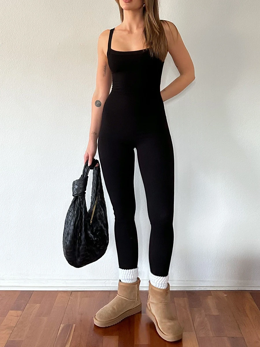 Sexy Women Bodycon Tank Jumpsuit Sleeveless Square Neck Solid Color Stretch Romper Pant Casual Camis Tights Jumpsuits Streetwear
Sexy Women Bodycon Tank Jumpsuit Sleeveless Square Neck Solid Color Stretch Romper Pant Casual Camis Tights Jumpsuits Streetwear