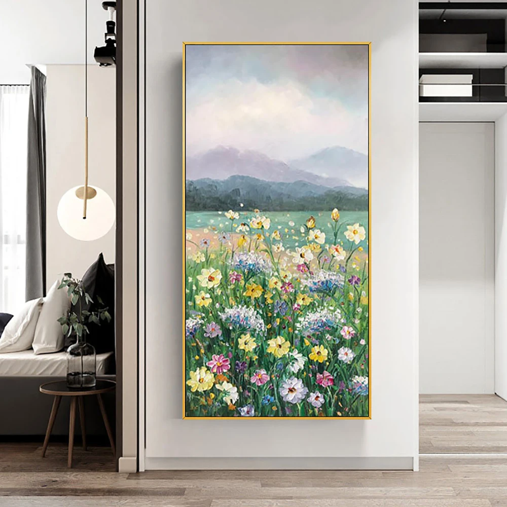 

Knife Natural Scenery Oil Painting Hand Painted Canvas Wall Art Modern Wall Decor Landscape Flower Oil Paintings Picture Artwork