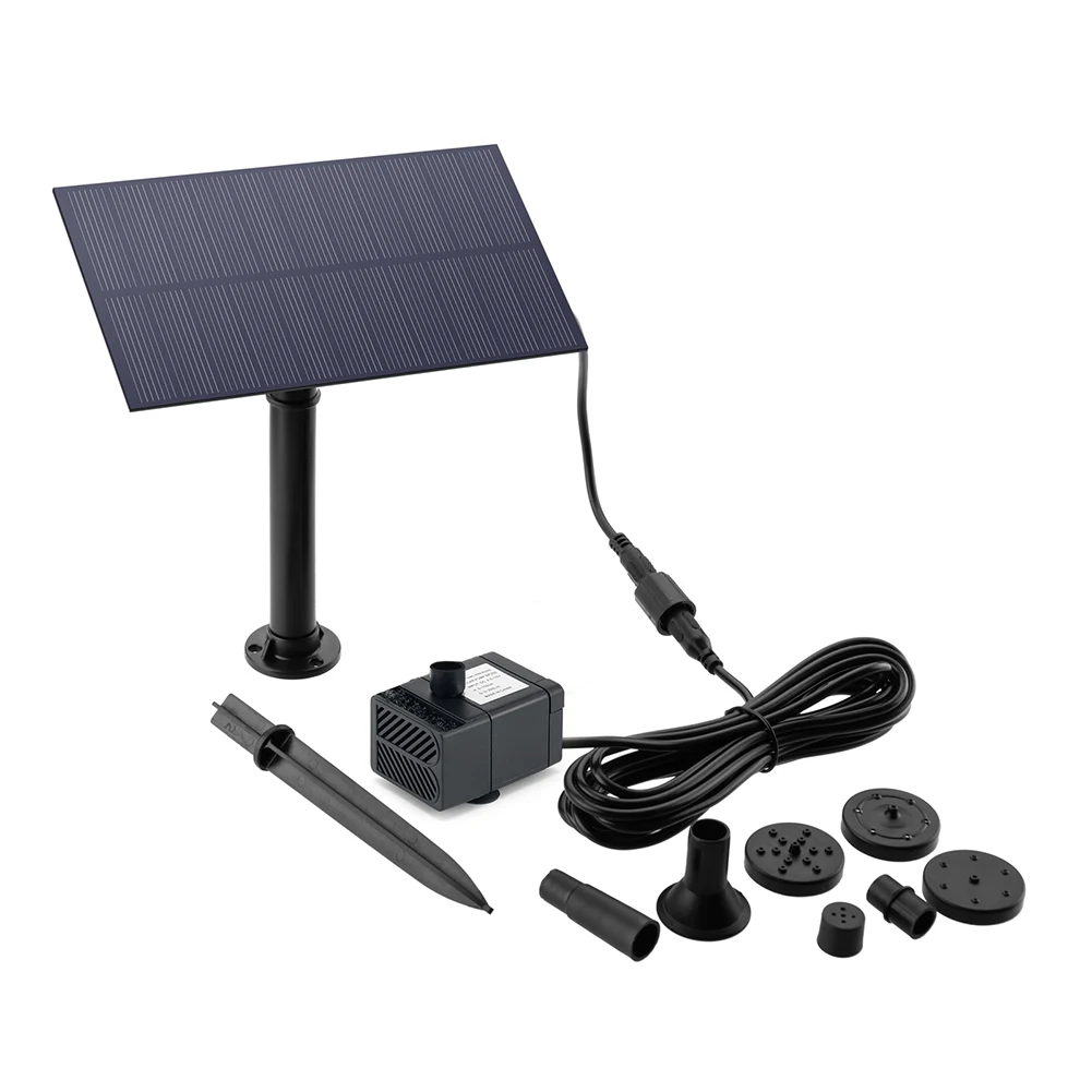 5W 5V Solar Fountain for Bird Bath Solar Water Fountain Pump With 6 Nozzles & 3M Water Cable 180L/h for Pond, Fish Tank, Garden 27 S3a52c88d497f4a78a09c4d9a5a8808e4O