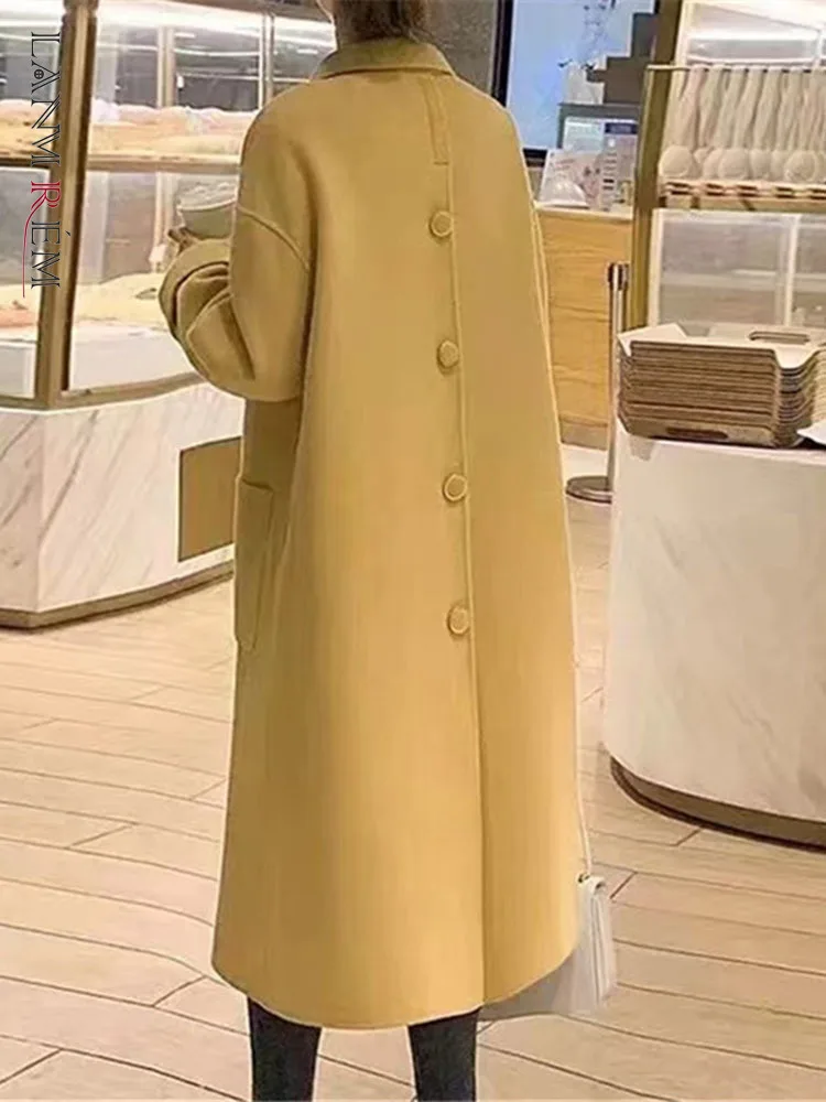 LANMREM Yellow Double-sided Cashmere Coat Women Lapel Long Sleeves Single Breasted Loose Style Fashion Winter Clothing 2DA1951
LANMREM Yellow Double-sided Cashmere Coat Women Lapel Long Sleeves Single Breasted Loose Style Fashion Winter Clothing 2DA1951