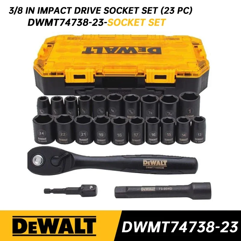 DEWALT DWMT74738 23 шт. 3/8 дюйма комбинированная ударная розетка для привода, инструмент для ремонта автомобиля 
DEWALT DWMT74738 23 шт. 3/8 дюйма комбинированная ударная розетка для привода, инструмент для ремонта автомобиля