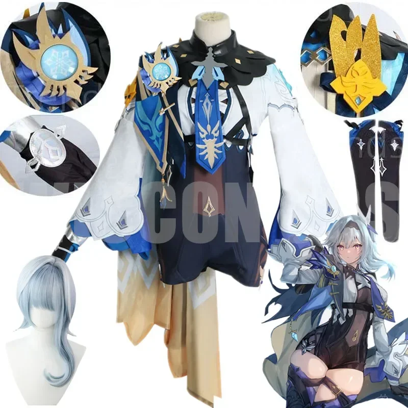 Косплей эула из игры «Genshin Impact», косплей эулы из аниме «Мама ганью», костюмы на Хэллоуин для женщин, аниме-фигурка, костюм с париком, одежда