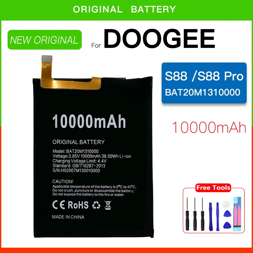 

100% Genuine Brand New BAT20M1310000 Battery For Doogee S88 S88Pro Original Bateria 10000mAh Mobile Phone Accessories Batteries