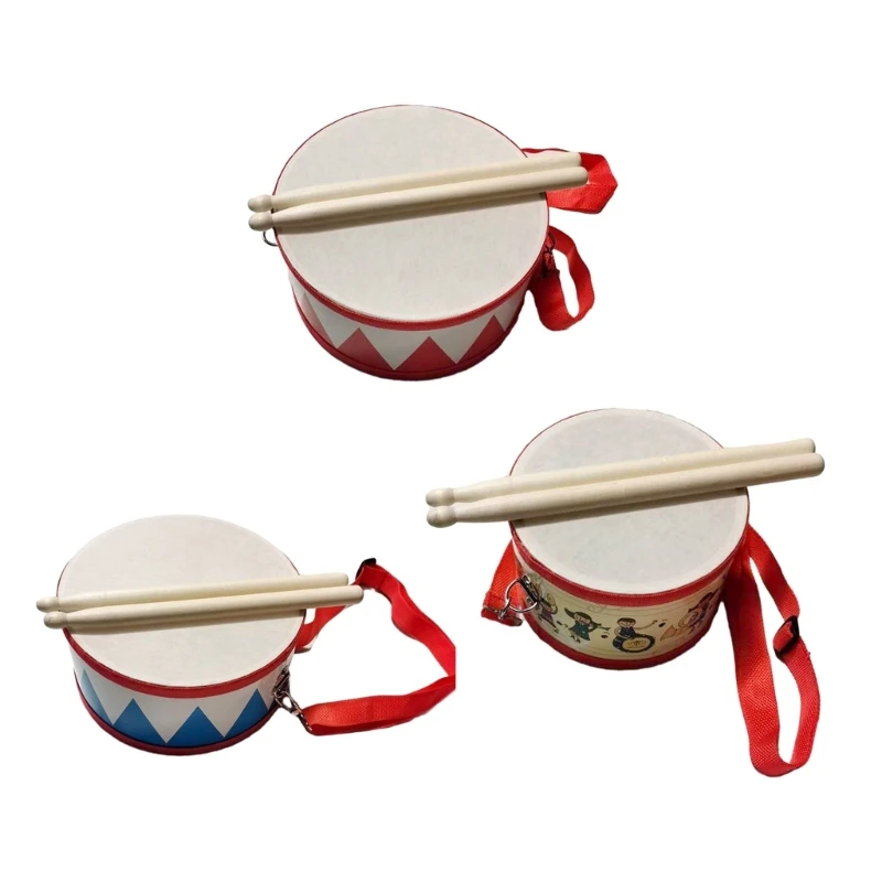 

Деревянный ударный игрушечный барабан для малышей, музыкальный инструмент, барабан для детского сада, детская слуховая игрушка