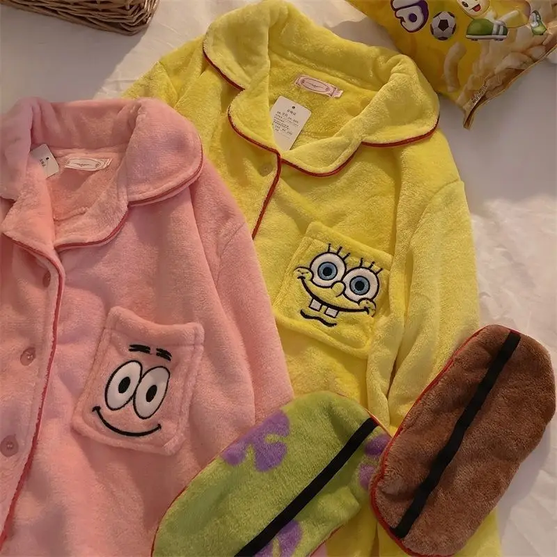 Kawaii Spongebob Squarepants Cartoon Anime Loungewear Couple Pajamas Autumn and Winter Cotton Long-Sleeved Suit Christmas Gift
Kawaii Spongebob Squarepants Cartoon Anime Loungewear Couple Pajamas Autumn and Winter Cotton Long-Sleeved Suit Christmas Gift