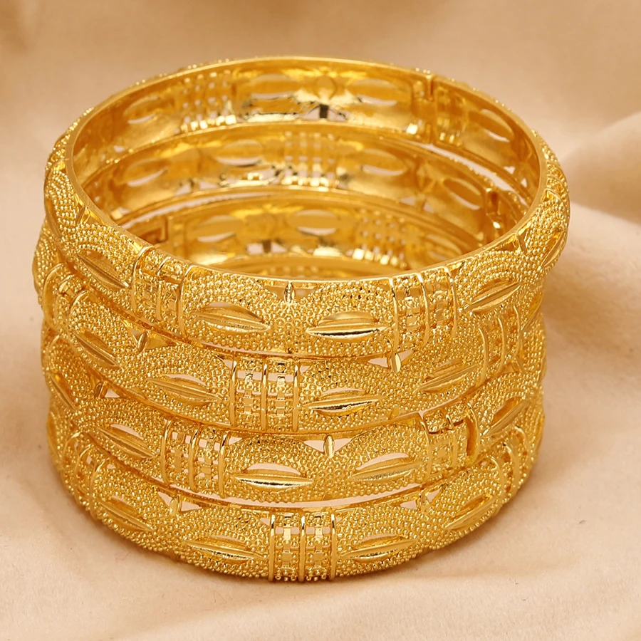 4 pieces/batch of copper openable bracelets, Middle East Dubai women's fashion jewelry, Ethiopian bride wedding jewelry 4 pieces/batch of copper openable bracelets, Middle East Dubai women's fashion jewelry, Ethiopian bride wedding jewelry