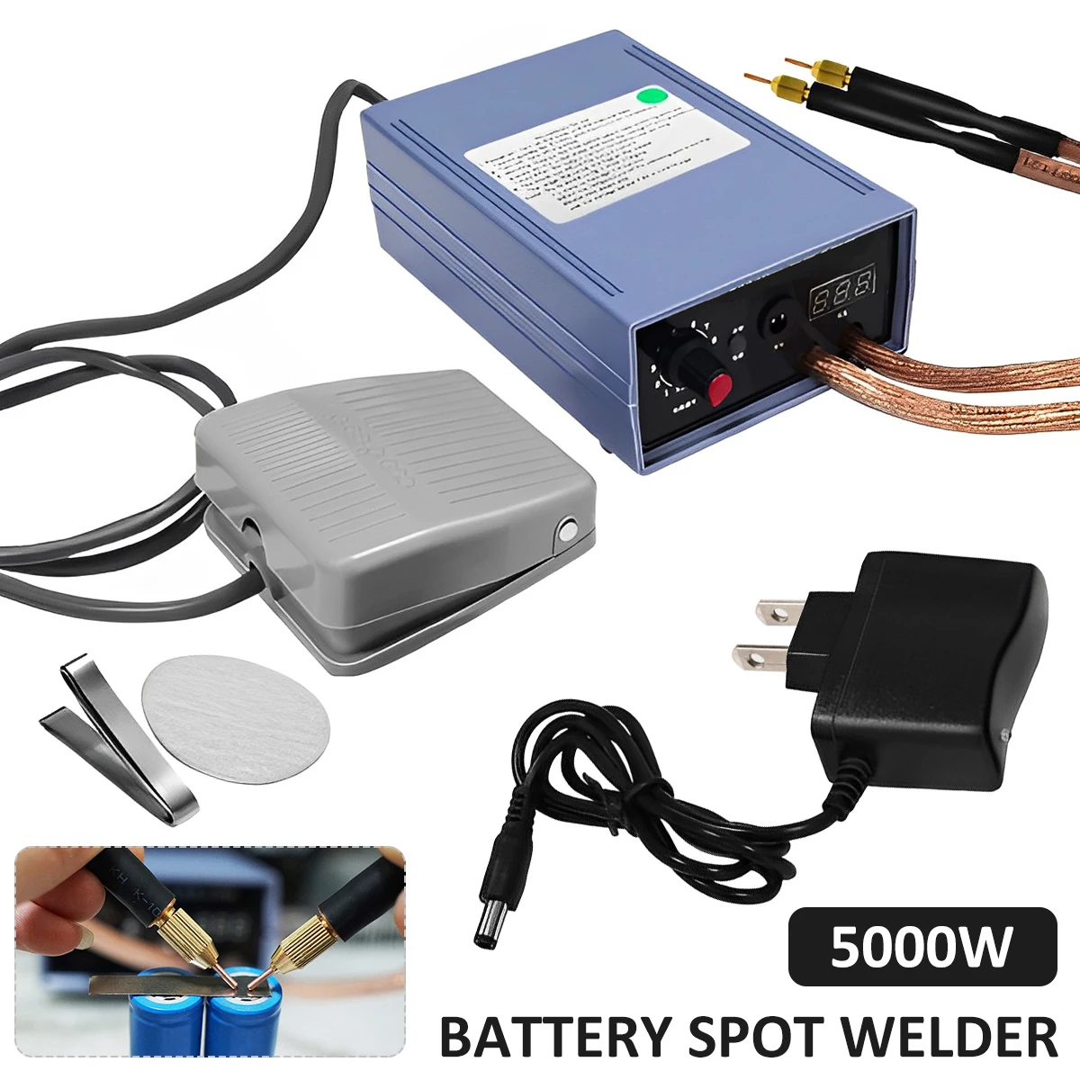 Battery Spot Welder Kit Mini Handheld Spot Welding Machine for 18650 Battery DIY Portable Adjustable Spot Welder with Foot Pedal
Battery Spot Welder Kit Mini Handheld Spot Welding Machine for 18650 Battery DIY Portable Adjustable Spot Welder with Foot Pedal