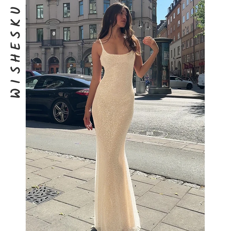 Женское облегающее платье макси без рукавов, элегантное вечернее платье на бретелях-спагетти с открытой спиной, летняя одежда 2024
Женское облегающее платье макси без рукавов, элегантное вечернее платье на бретелях-спагетти с открытой спиной, летняя одежда 2024