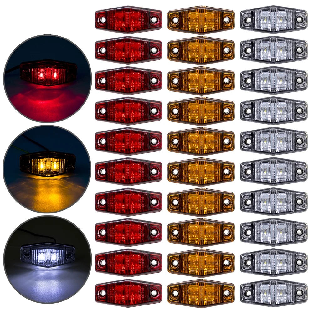 6/10PCS 12V 24V 2 LED Side Marker Warning Tail Light Clearance Turn Signal Lamp Brake Indicators Trailer Truck Lorry Caravan
6/10PCS 12V 24V 2 LED Side Marker Warning Tail Light Clearance Turn Signal Lamp Brake Indicators Trailer Truck Lorry Caravan