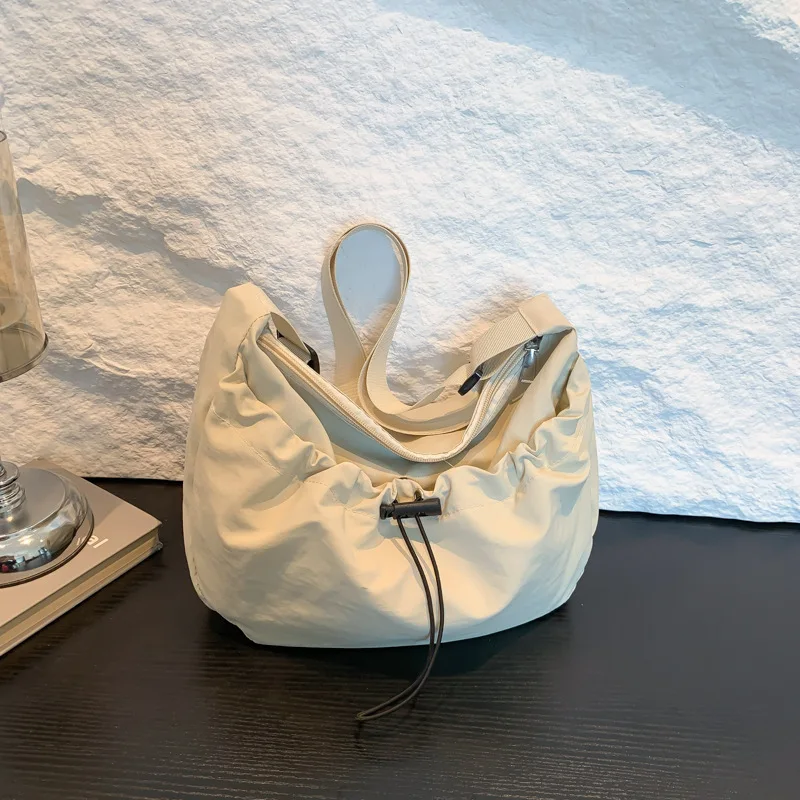 Pleated Crossbody Bag for Women Large Capacity Shoulder Bags Adjustable Nylon Strap Drawstring Handbag Casual Female Tote Bag
Pleated Crossbody Bag for Women Large Capacity Shoulder Bags Adjustable Nylon Strap Drawstring Handbag Casual Female Tote Bag