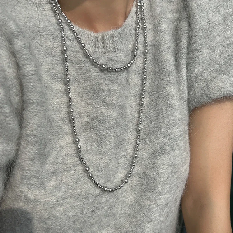 Pearl sweater chain, women's high-end long necklace, light luxury niche, popular 2024 autumn and winter double-layer beaded chai
Pearl sweater chain, women's high-end long necklace, light luxury niche, popular 2024 autumn and winter double-layer beaded chai