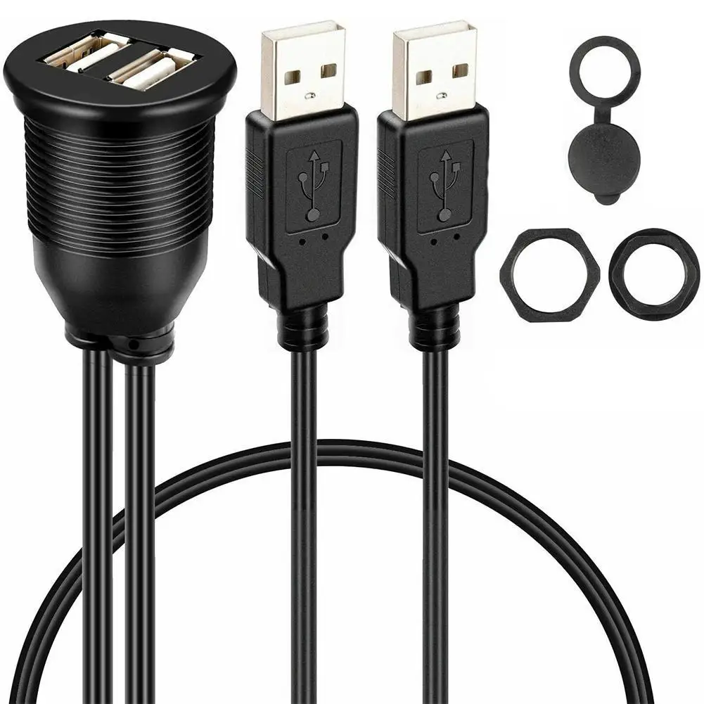 1M Car Dashboard Flush Mount USB Panel Extension Cable Adapter Socket Double port USB2.0 socket
1M Car Dashboard Flush Mount USB Panel Extension Cable Adapter Socket Double port USB2.0 socket