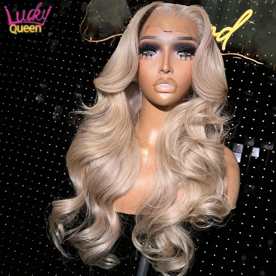 

180 Density Blonde Color 13x6 Lace Frontal Wig Body Wave Human Hair Transparent Lace Pre Plucked 13x4 Ombre Blonde Colored