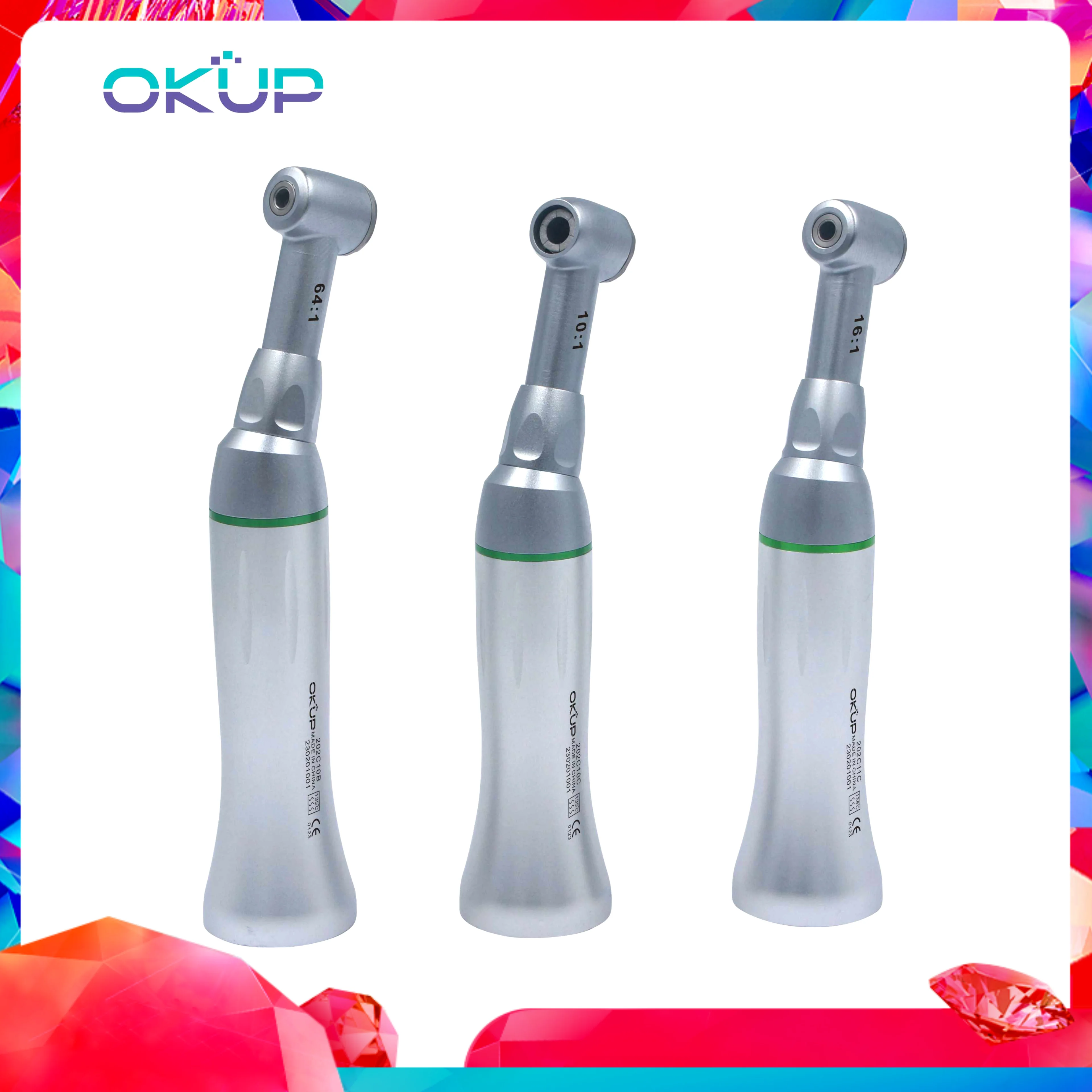 Dental Endodontic Handpiece Reduction Implant Contra Angle 10:1 64:1 16:1 Dental Oral Equipment for Endodontic Rotary Hand Files
Dental Endodontic Handpiece Reduction Implant Contra Angle 10:1 64:1 16:1 Dental Oral Equipment for Endodontic Rotary Hand Files