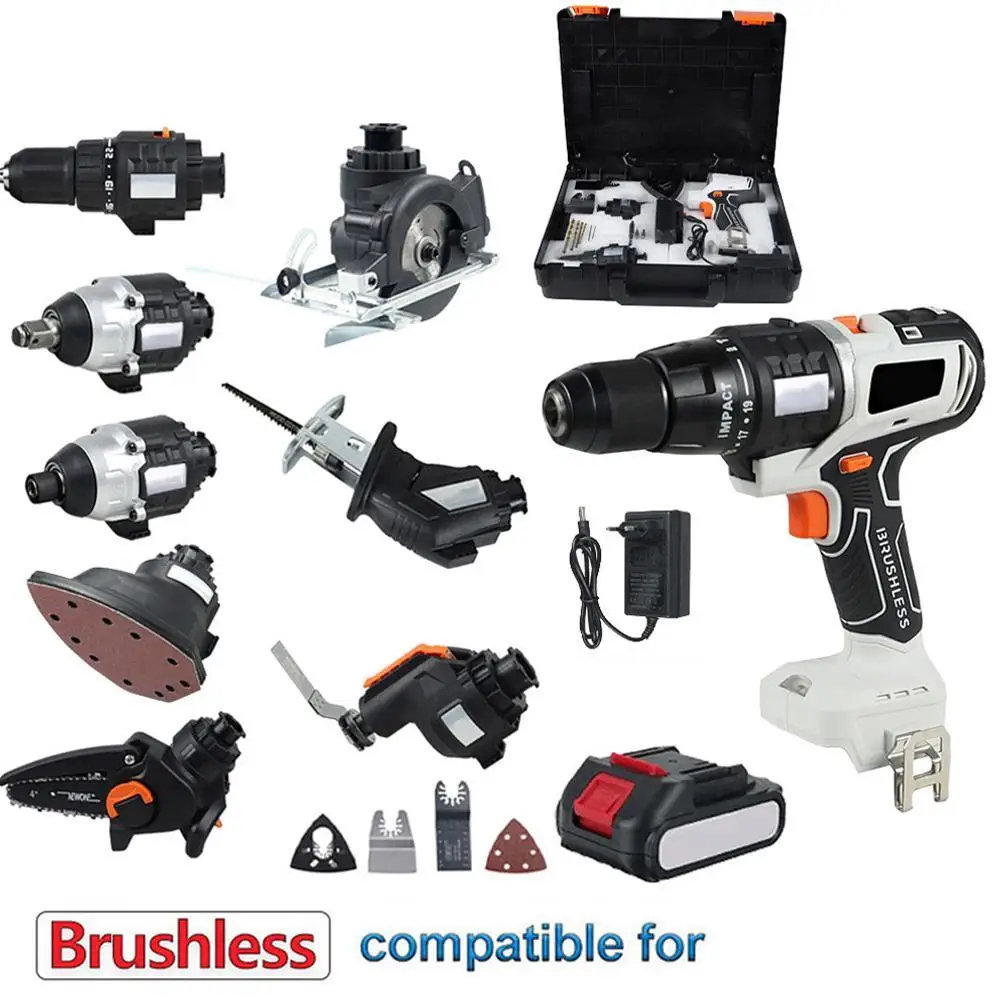 Houshold Combo Kit Cordless Brushless Recip Saw Jig Saw Circular Saw Chainsaw Oscillating Tool Screw Driver Multifunctional
Houshold Combo Kit Cordless Brushless Recip Saw Jig Saw Circular Saw Chainsaw Oscillating Tool Screw Driver Multifunctional