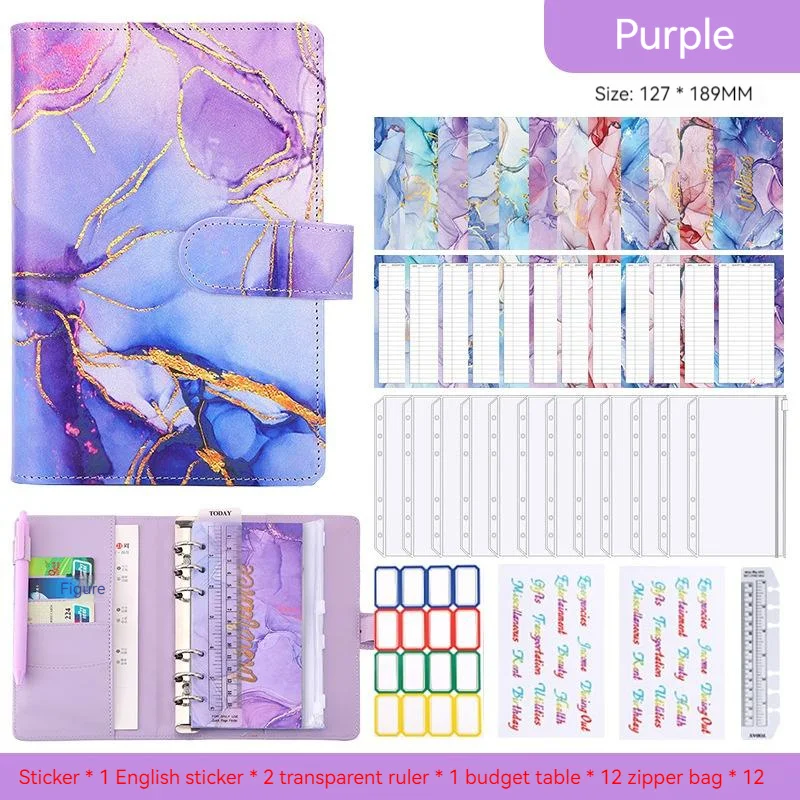 A6 Binder Hand Ledger Marble Pu Leather Cash Budget Binder Book Envelope Bank Card Money Saving 6-Hole Financial Binder Notebook
A6 Binder Hand Ledger Marble Pu Leather Cash Budget Binder Book Envelope Bank Card Money Saving 6-Hole Financial Binder Notebook
