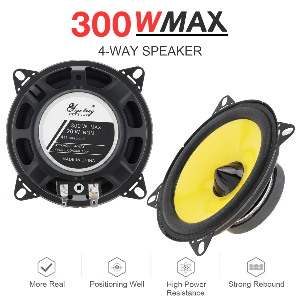 2pcs 4 Inch 300W Full Range Frequency Car Audio Speaker Heavy Mid-bass Ultra-thin Modified Speaker Auto Car Door Audio Speaker
2pcs 4 Inch 300W Full Range Frequency Car Audio Speaker Heavy Mid-bass Ultra-thin Modified Speaker Auto Car Door Audio Speaker