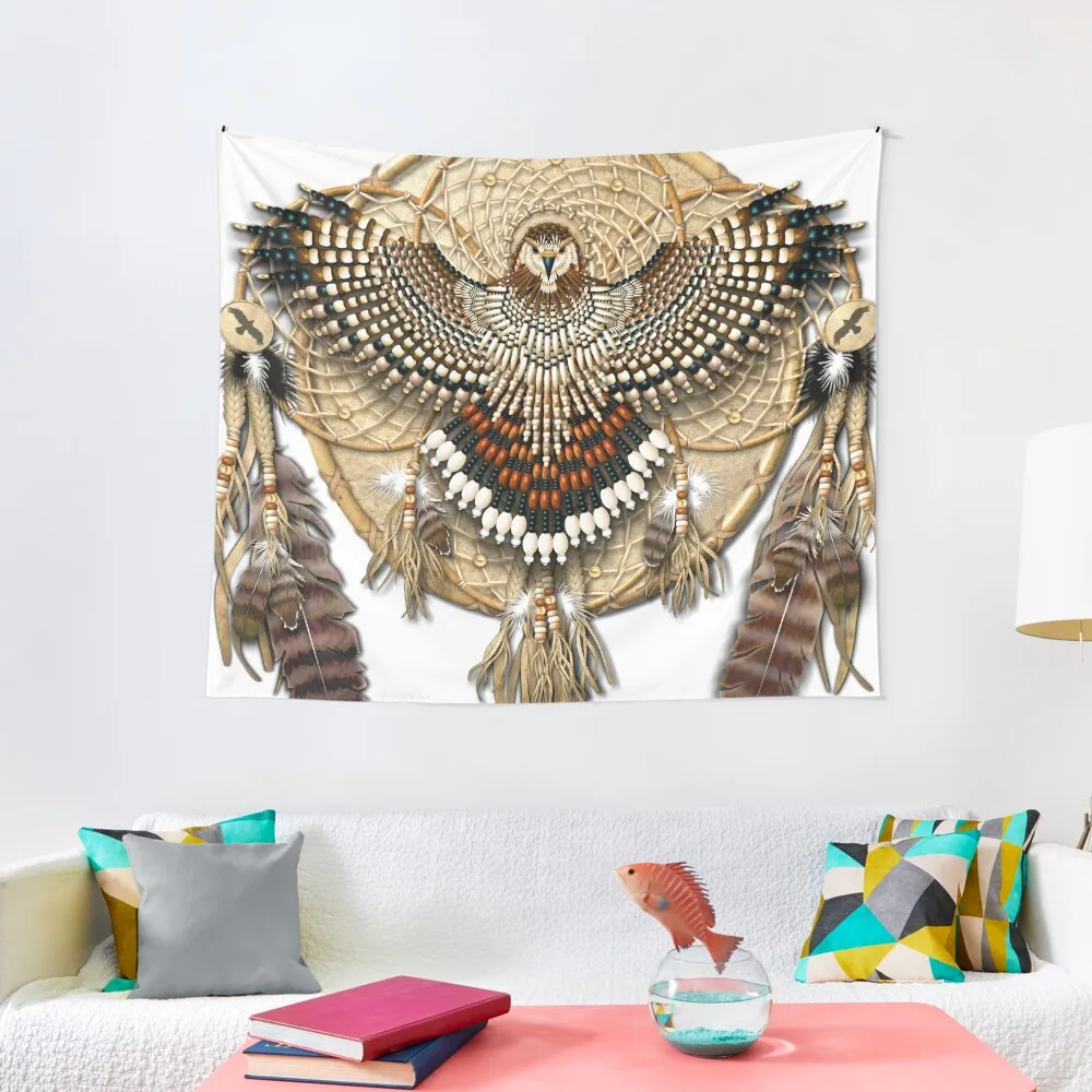 

Red-Tail Hawk Dreamcatcher Mandala Tapestry Decor Home Wall Carpet Things To The Room Korean Room Decor Tapestry