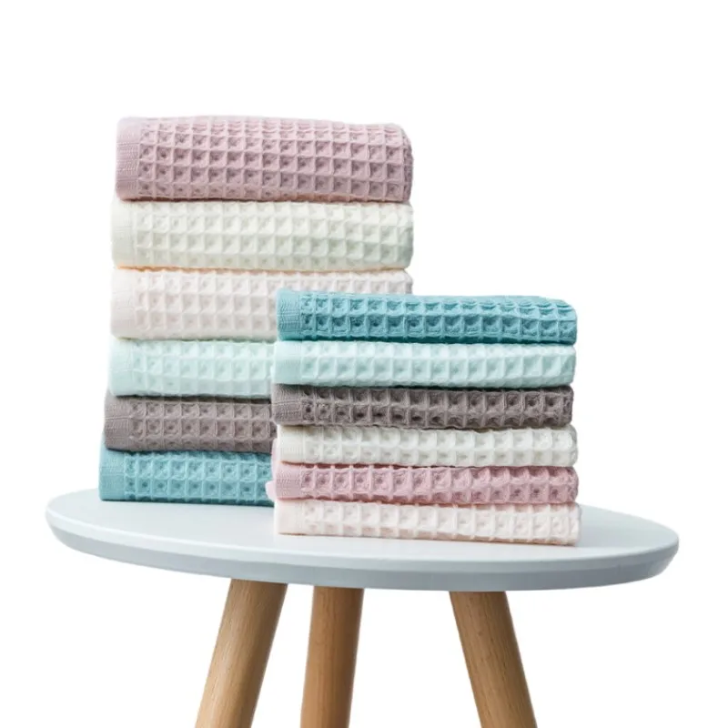 

Inyahome Set of 1/4/6 100% Cotton Waffle Towels Sets 34x74cm 70x140cm Bath Hand Face Travel Home Hotel Bathroom Towels 타월 Toalha