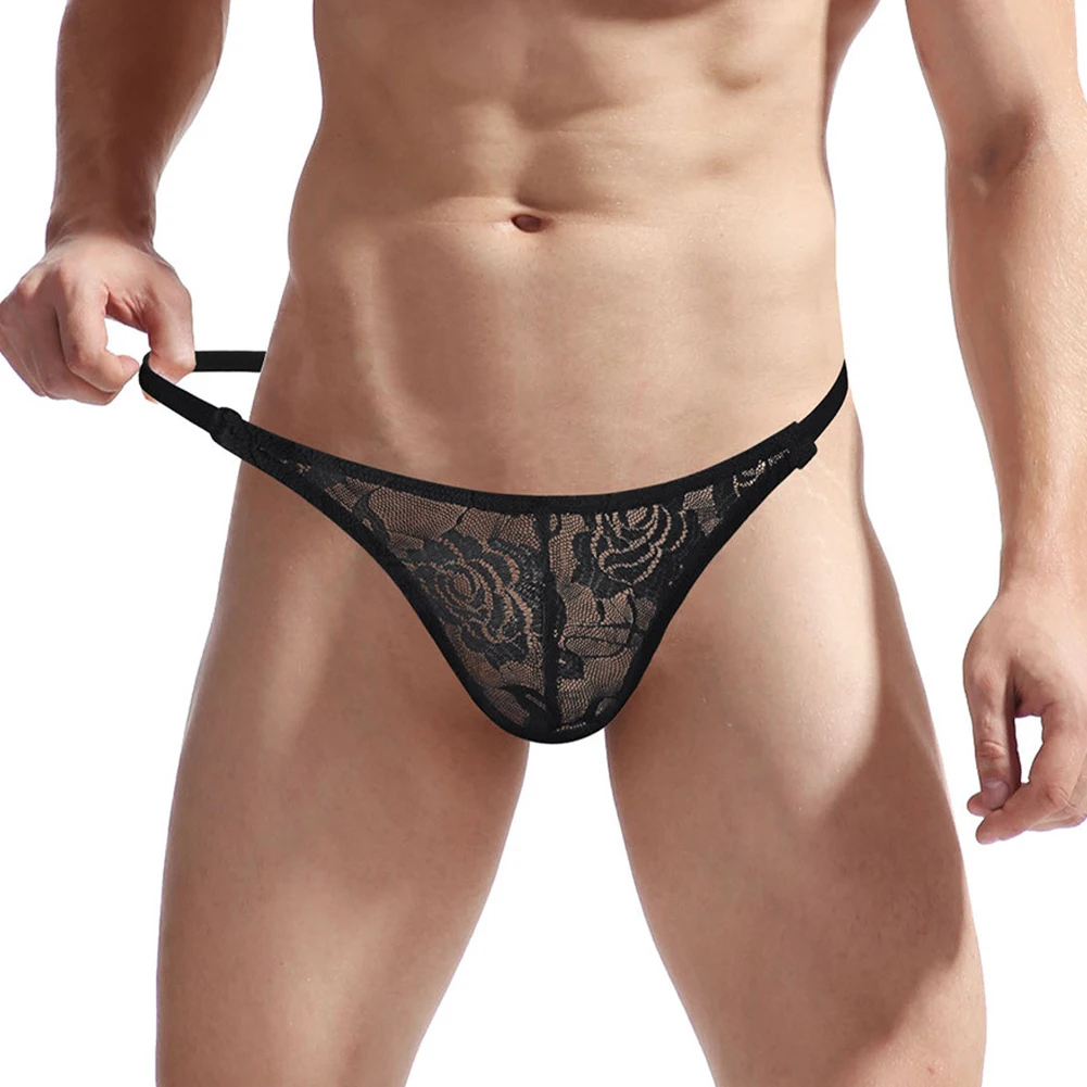 Sexy Men Sissy G-string Lace Pouch Panties Hight Cut Slim Side Bikini Thong Solid T-back Briefs Transparent Erotic Lingerie
Sexy Men Sissy G-string Lace Pouch Panties Hight Cut Slim Side Bikini Thong Solid T-back Briefs Transparent Erotic Lingerie