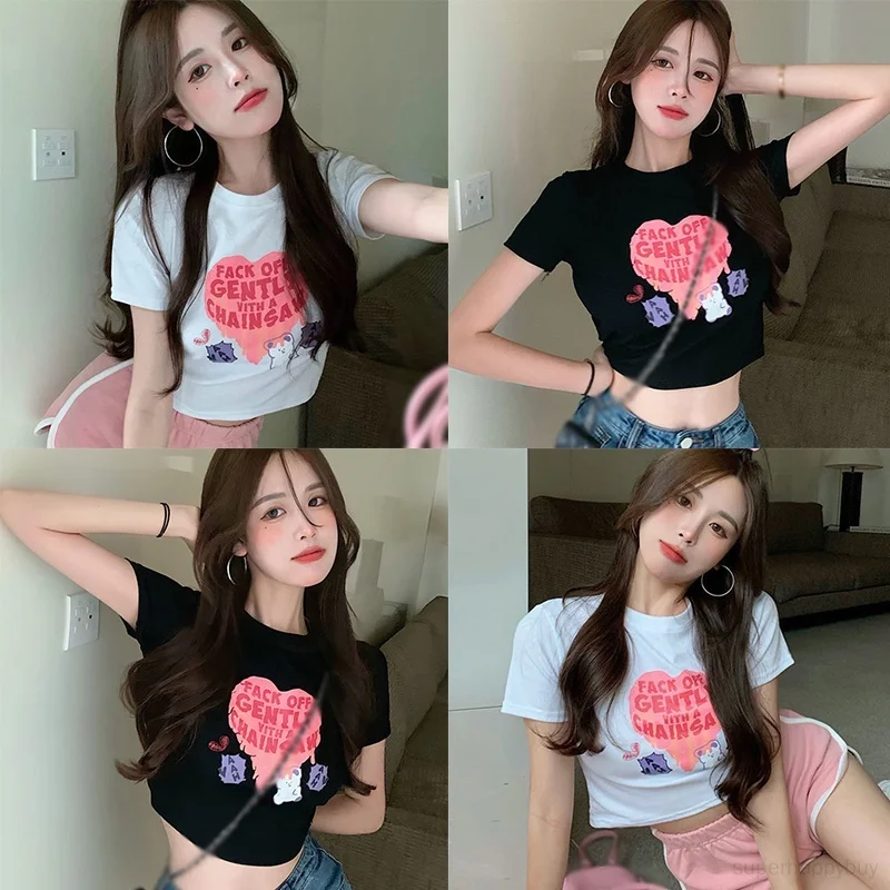 Women's Short-sleeved T-shirt Vintage Short Bottoming Shirt Casual Ladies Crew Neck Heart Print Short Sleeves Slim Top
Women's Short-sleeved T-shirt Vintage Short Bottoming Shirt Casual Ladies Crew Neck Heart Print Short Sleeves Slim Top