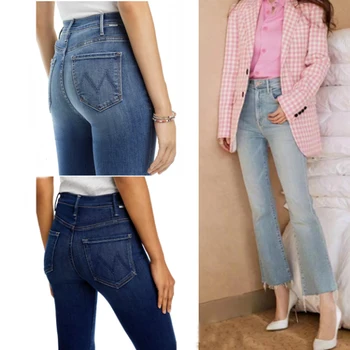 Descubra a Saia Falsa Versátil: Um Toque de Elegância para Todos os Estilos 6 Women fashion denim pants High waisted elastic micro flared cropped jeans