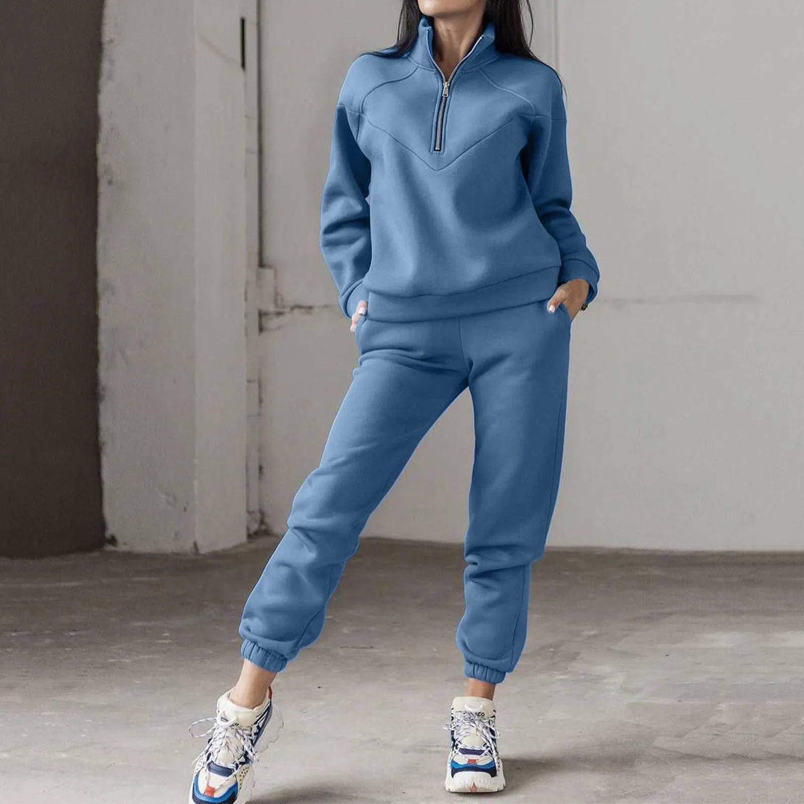 Autumn Winter Solid Color 2 Piece Sets Women Warm Tracksuit Zipper Top Pant Suits Sweatshirts Jogging Pant Outfits Sweatpants
Autumn Winter Solid Color 2 Piece Sets Women Warm Tracksuit Zipper Top Pant Suits Sweatshirts Jogging Pant Outfits Sweatpants