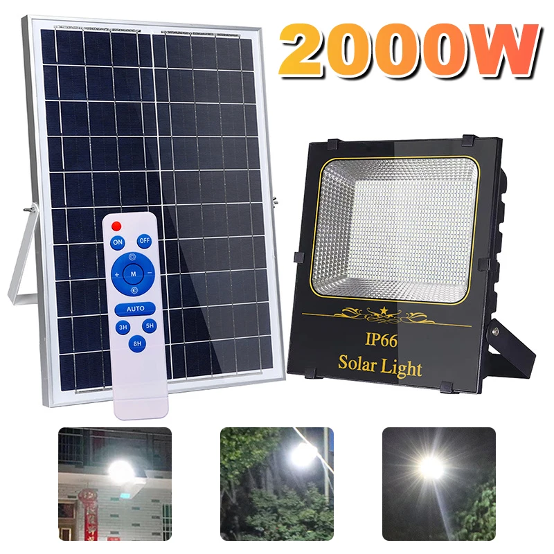2000W LED Flood Lamp Street Wall Solar LED Solar Light Outdoor Remote Control Waterproof For Garden Path Landscape Spotlight
2000W LED Flood Lamp Street Wall Solar LED Solar Light Outdoor Remote Control Waterproof For Garden Path Landscape Spotlight
