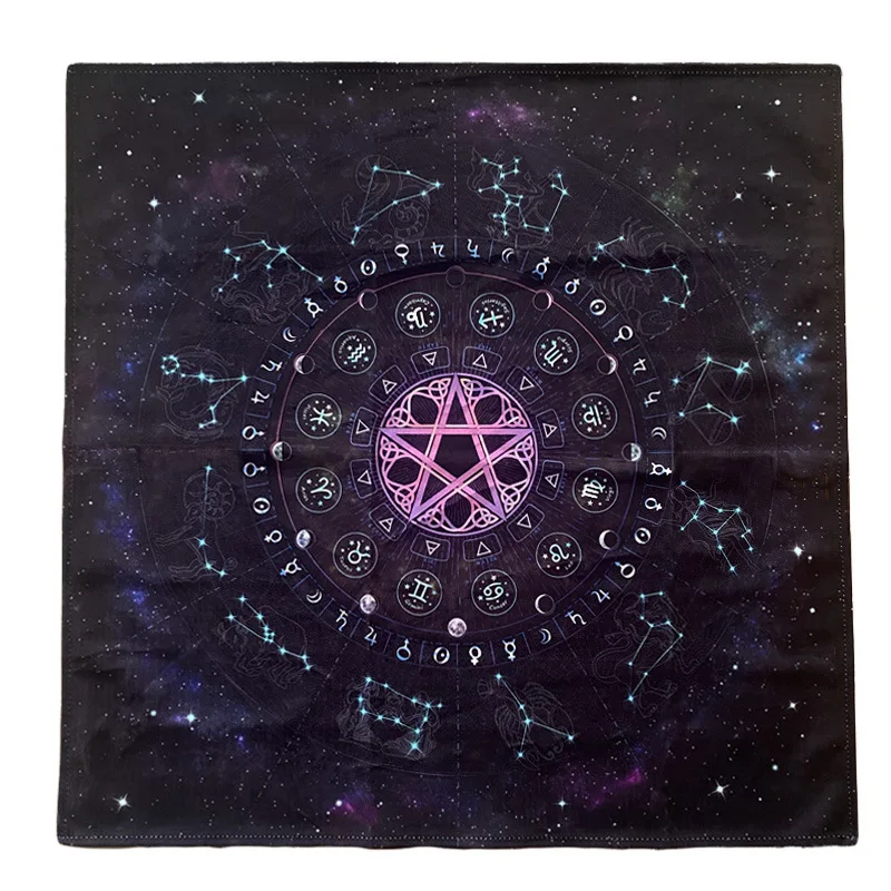 

64cm Altar Cloth Pentacle Constellation Oracle Tarot Tablecloth Astrology Divination Board GameMagic Mat Velvet Bag witchcraft