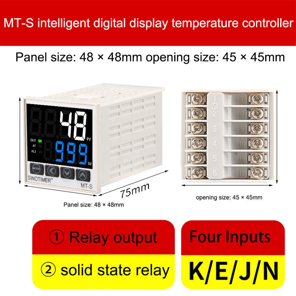 Digital PID Thermostat Relay/SSR Dual Output Temperature Regulator Controller MT-S/MT-M/MT-H/MT-L 100-240V AC Smart Thermostat
Digital PID Thermostat Relay/SSR Dual Output Temperature Regulator Controller MT-S/MT-M/MT-H/MT-L 100-240V AC Smart Thermostat
