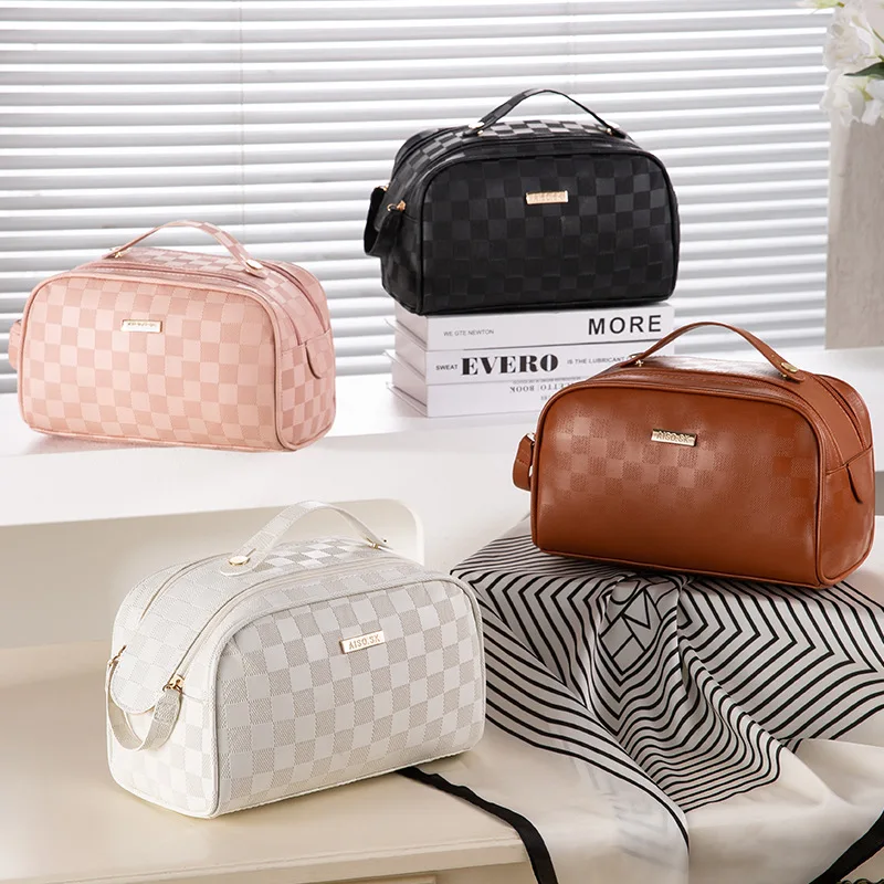 New Plaid High Capacity Double Zipper Cosmetic Bag for Women PU Makeup Bag Travel Portable Waterproof Cosmetic Wash Storage Bag
New Plaid High Capacity Double Zipper Cosmetic Bag for Women PU Makeup Bag Travel Portable Waterproof Cosmetic Wash Storage Bag