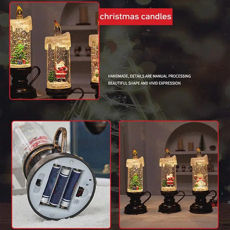 Christmas Flameless Candles Elegant Battery Operated Snow Glob Candles Candle Flickering Flame Light Xmas Party Decor For Home
Christmas Flameless Candles Elegant Battery Operated Snow Glob Candles Candle Flickering Flame Light Xmas Party Decor For Home