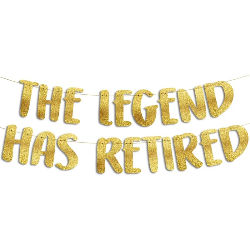 The Legend Has Retired Gold glitter Banner - retirement party decorations, supplies and gifts
The Legend Has Retired Gold glitter Banner - retirement party decorations, supplies and gifts