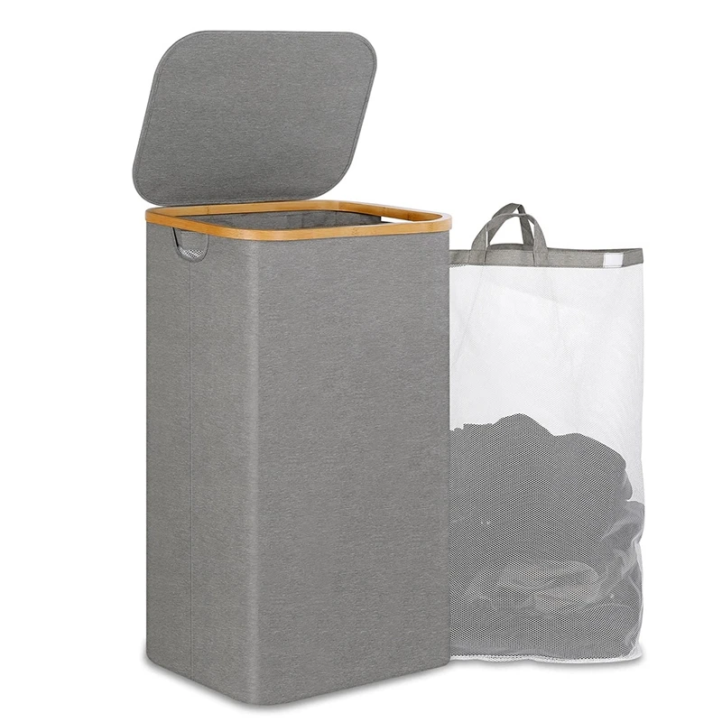 1 Piece 110L Laundry Hamper Collapsible Laundry Basket With Handle And Lid With Removable Inner Bag For Clothes Toys Grey
1 Piece 110L Laundry Hamper Collapsible Laundry Basket With Handle And Lid With Removable Inner Bag For Clothes Toys Grey