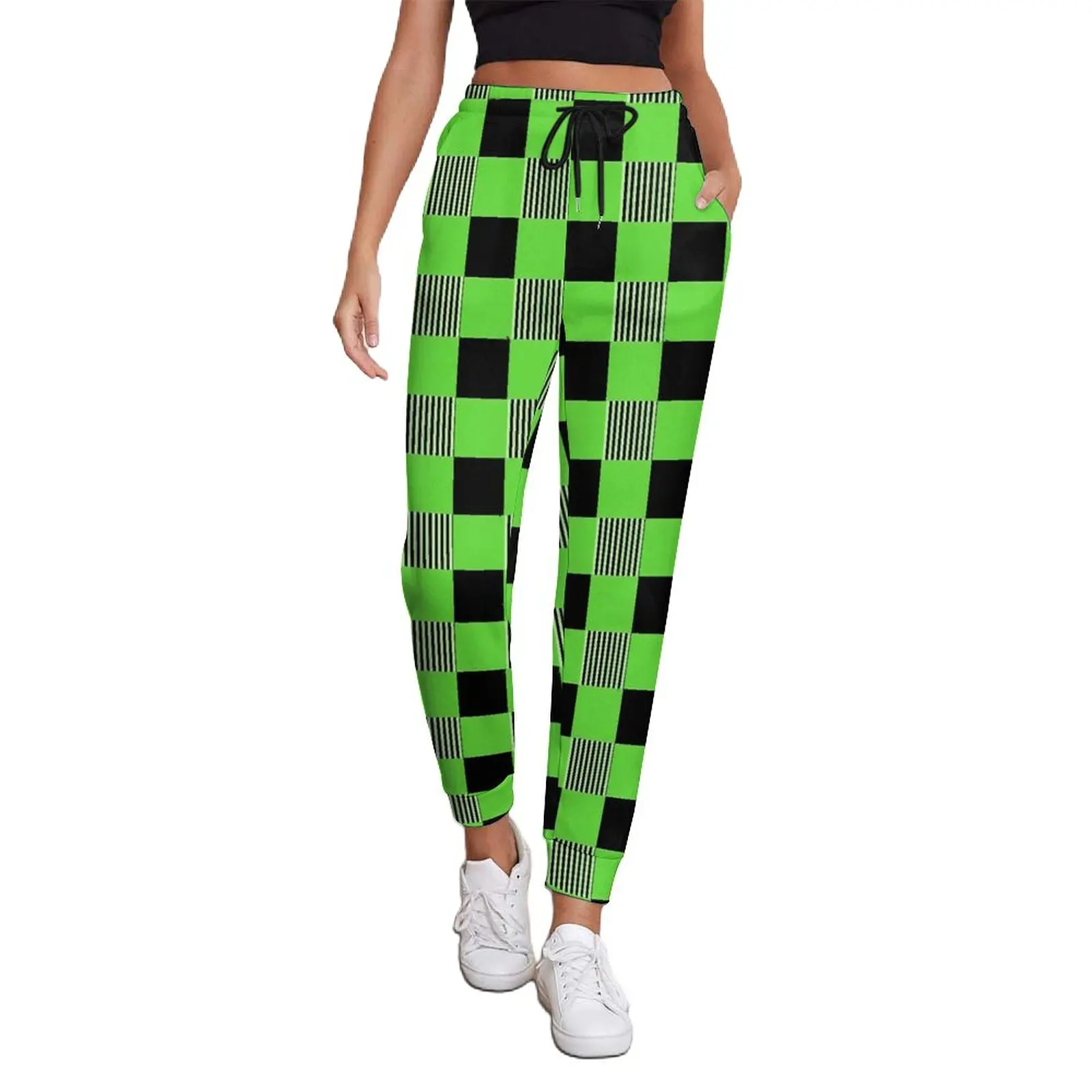 Hard Gingham Jogger Pants Female Green And Black Streetwear Joggers Spring Vintage Graphic Trousers Big Size 3XL
Hard Gingham Jogger Pants Female Green And Black Streetwear Joggers Spring Vintage Graphic Trousers Big Size 3XL