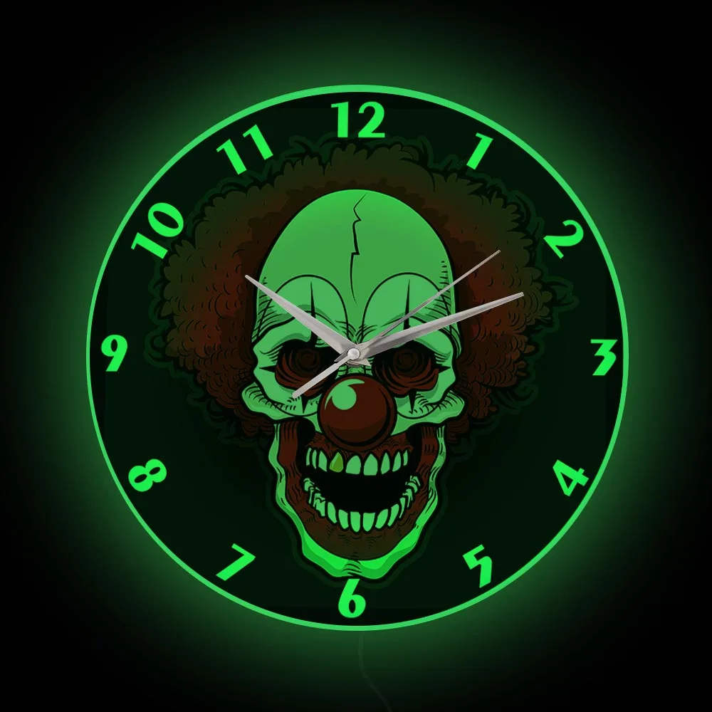 

Horror Scary Joker Clown Killer Neon Sign Night Light Wall Clock For Man Cave Bedroom Horror LED Wall Clock Bedside Night Lamp