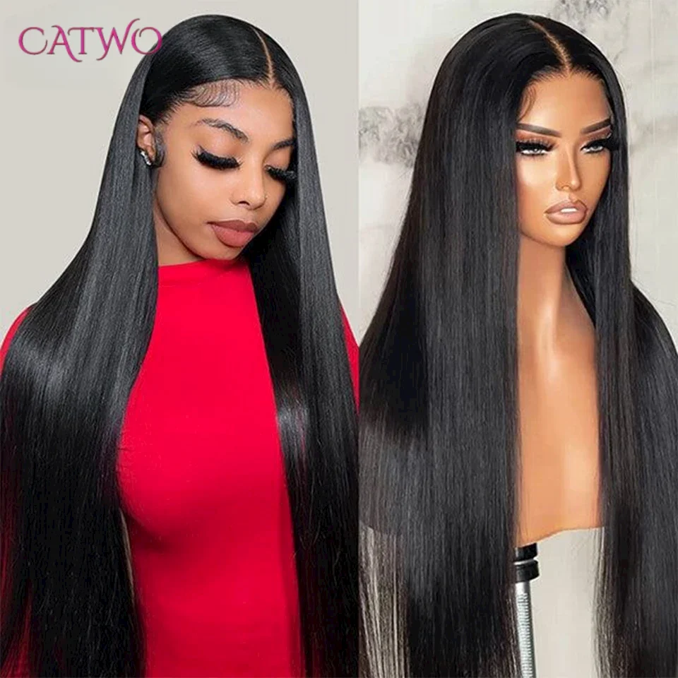 

180% Density Glueless Wigs Human Hair Straight Lace Front Wigs For Women Pre Plucked 5x5 HD Lace Closure Wig Ready To Go Wear